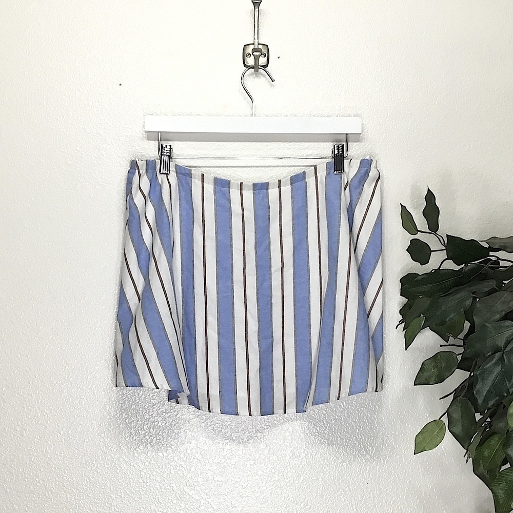 NWT WAYF Striped Linen Skirt